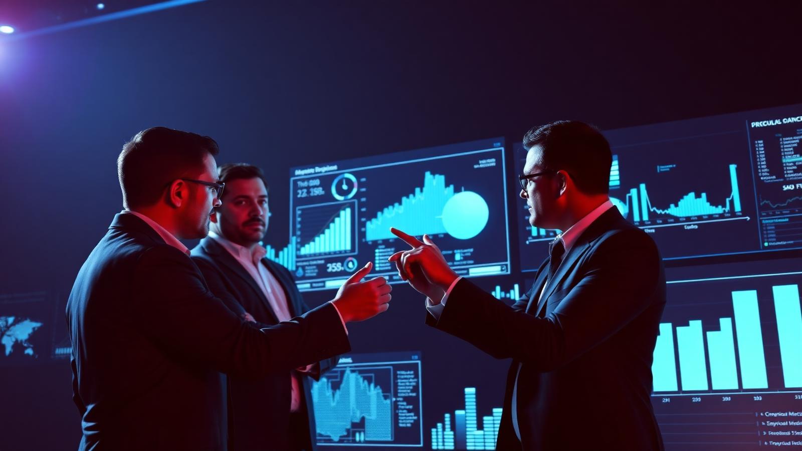 SAP consultants reviewing enterprise data dashboards